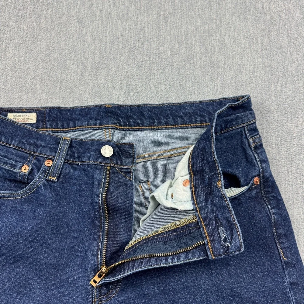 Levis Jeans Mens 34‎ Dark Blue 512 Wash Denim Slim Taper Premium Zip Fly Classic
